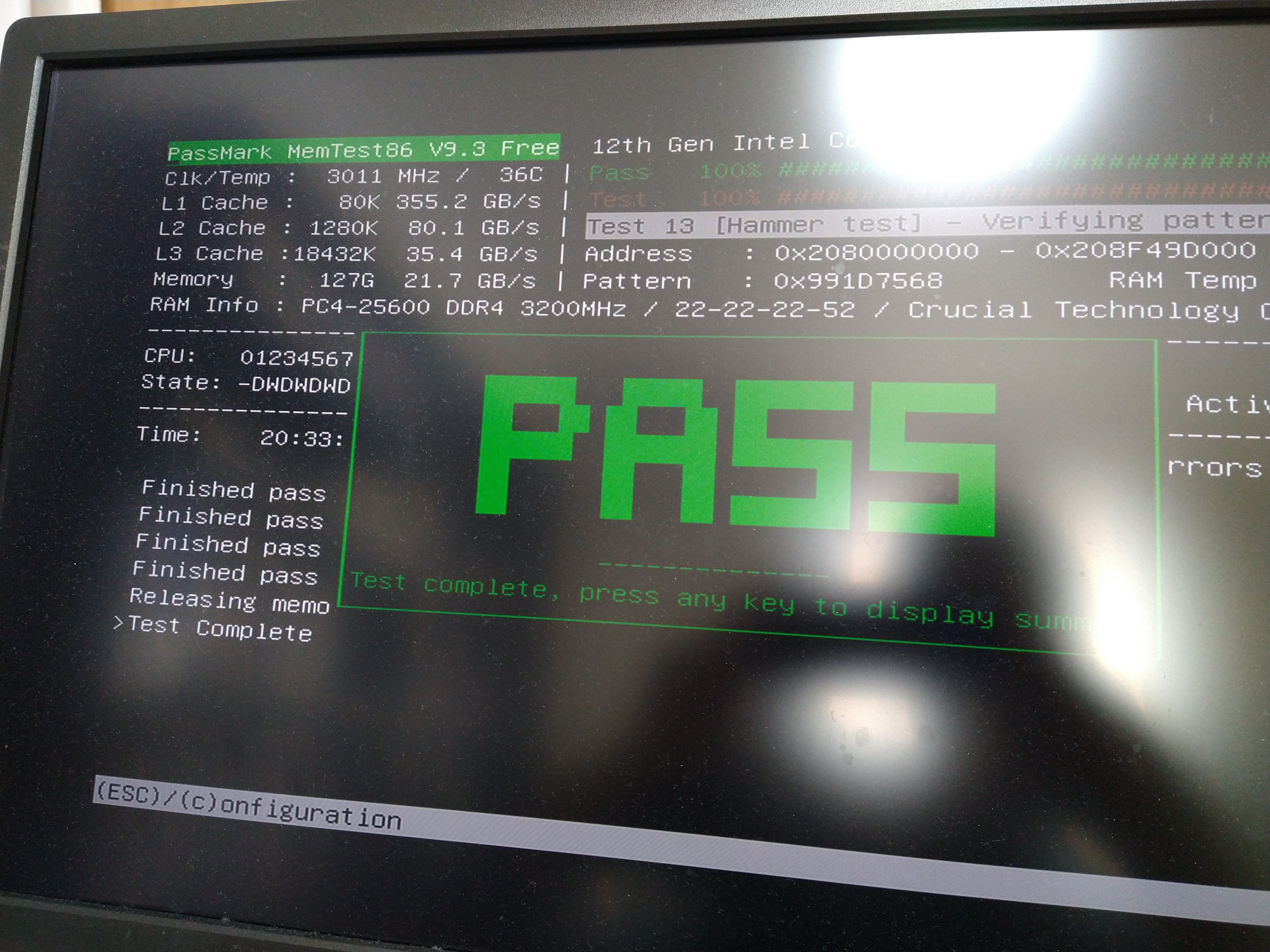 memtest86を4パスで20時間