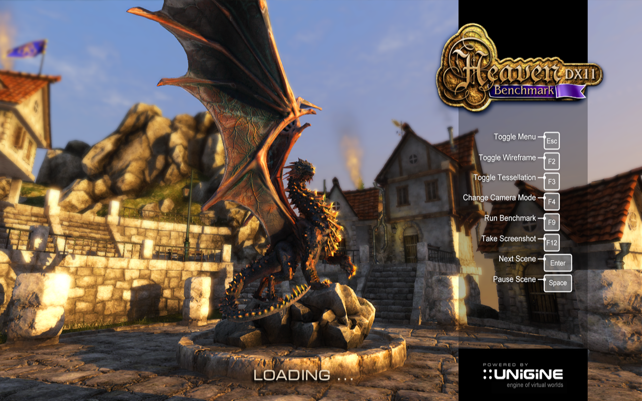 Unigine.HeavenBenchmarkは開始画面で固まる